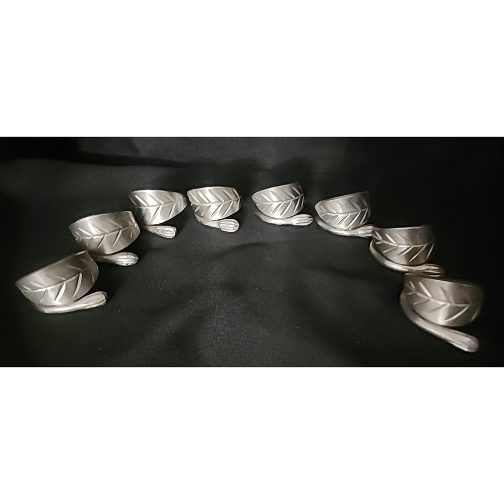 Silver Pewter‎ Metal Leaf Wrap Napkin Rings Set Of 8 Kemp & Beatley?